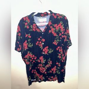 Abercrombie &Fitch Men Size XL Floral Button Up Shirt